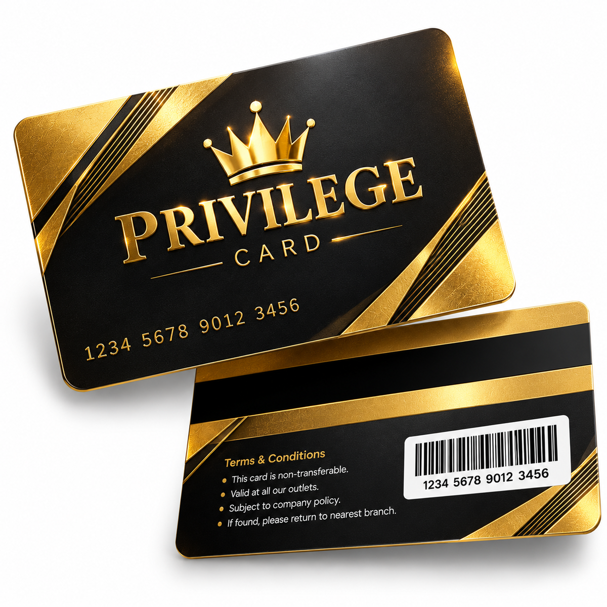 PVC Privilege Card | Gold Foil | Customizable