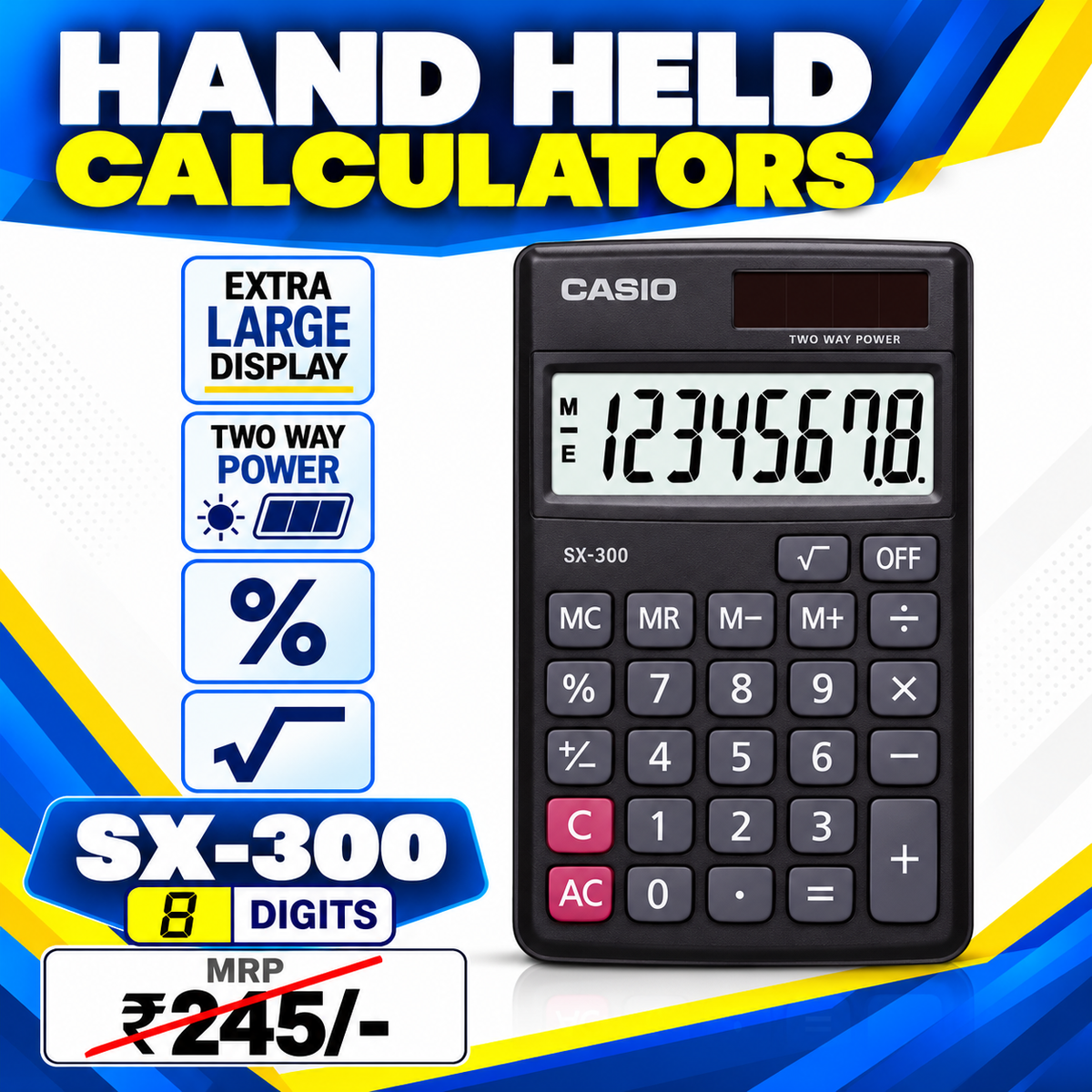CASIO Calculator | SX-300 (8 Digits) | Hand Held