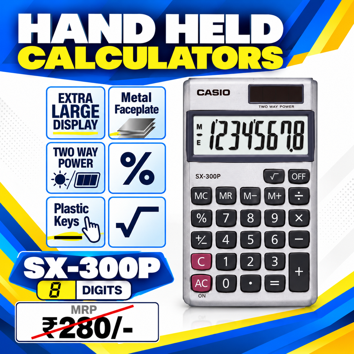CASIO Calculator | SX-300P (8 Digits) | Hand Held
