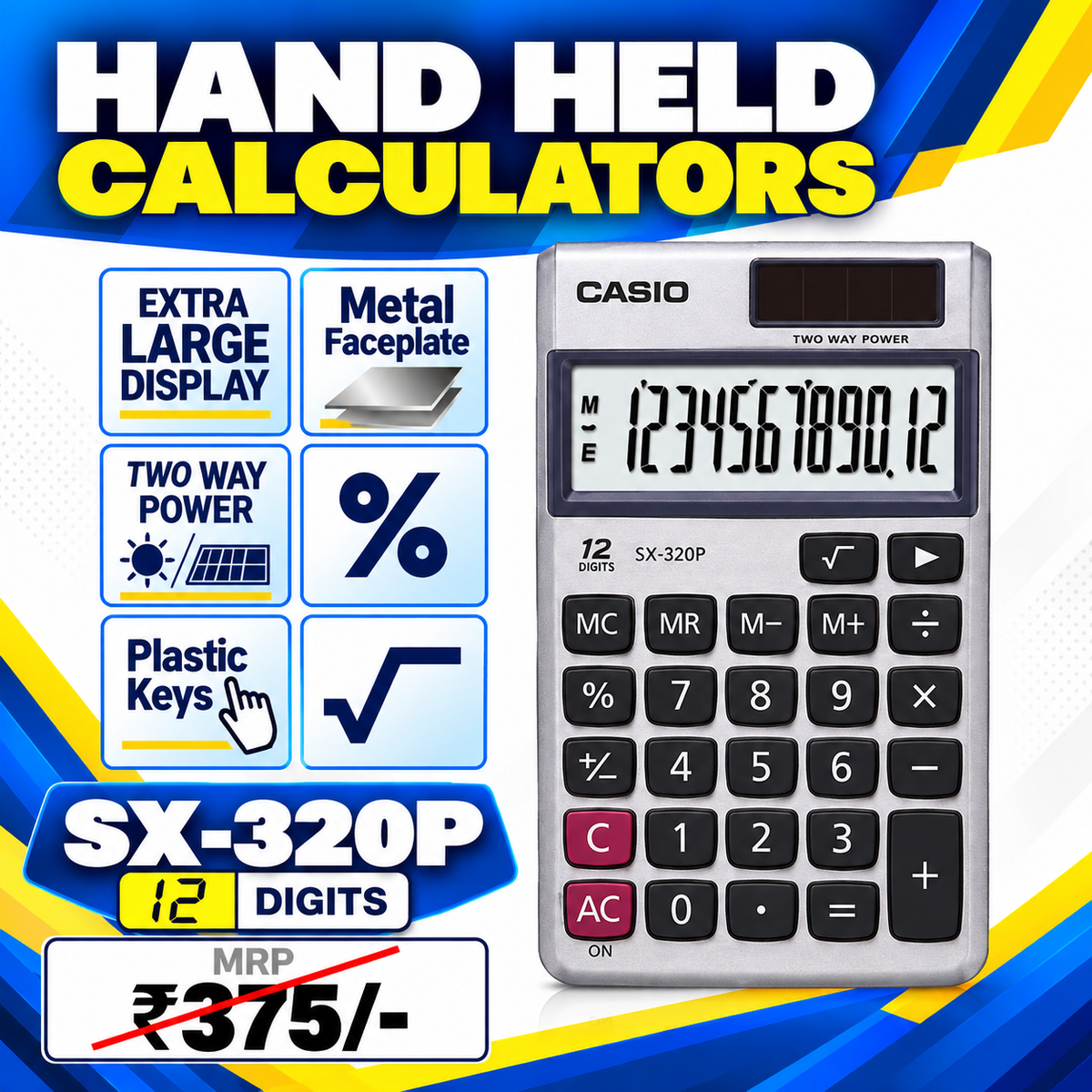 CASIO Calculator | SX-320P (12 Digits) | Hand Held