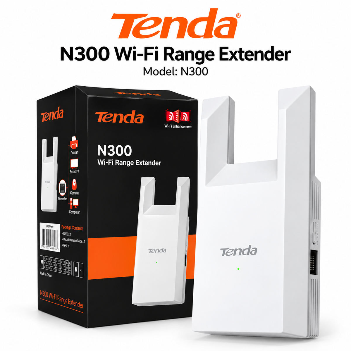 Tenda Range Extender N300 | Wi-Fi Extender Signal Booster