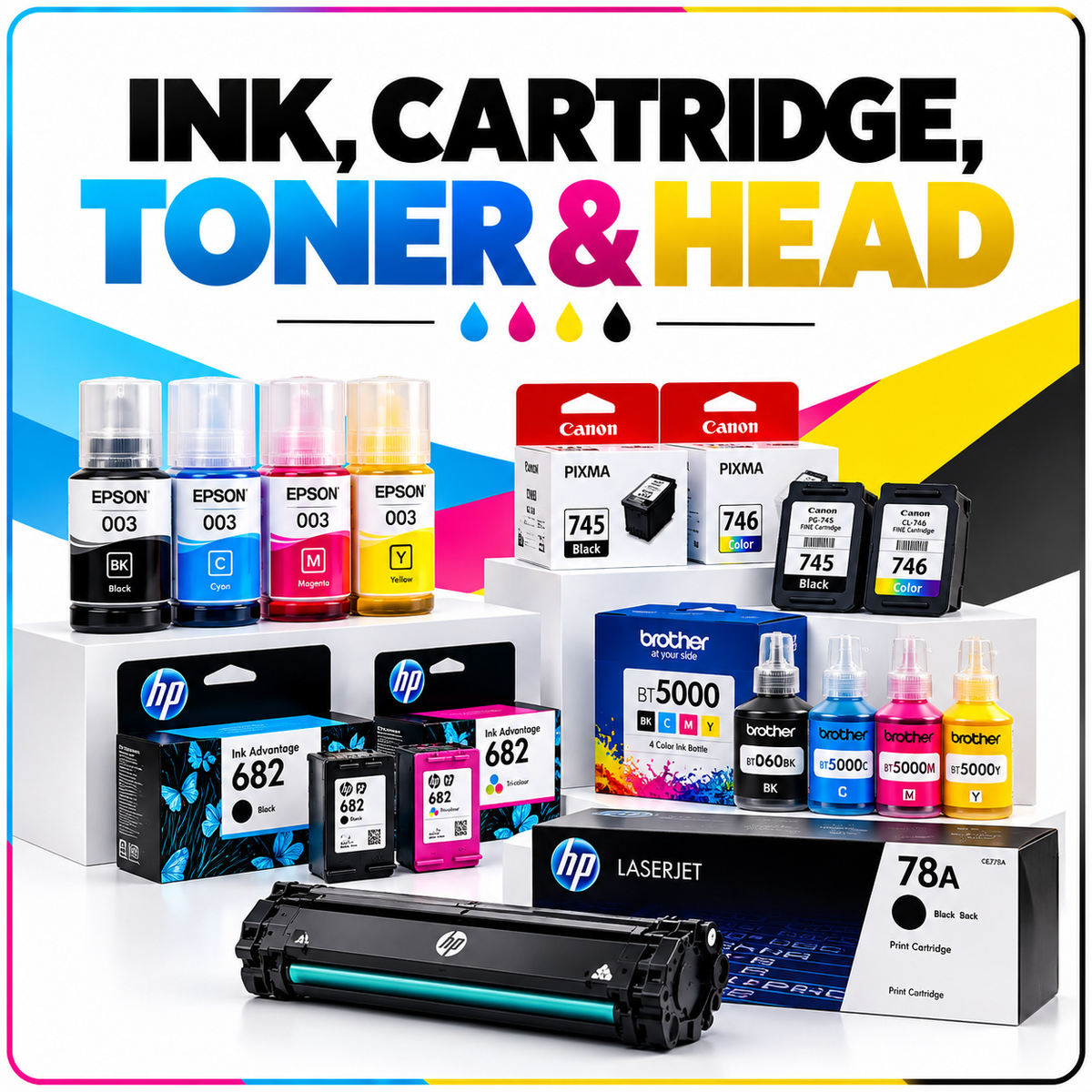 Ink, Cartridge, Toner & Head