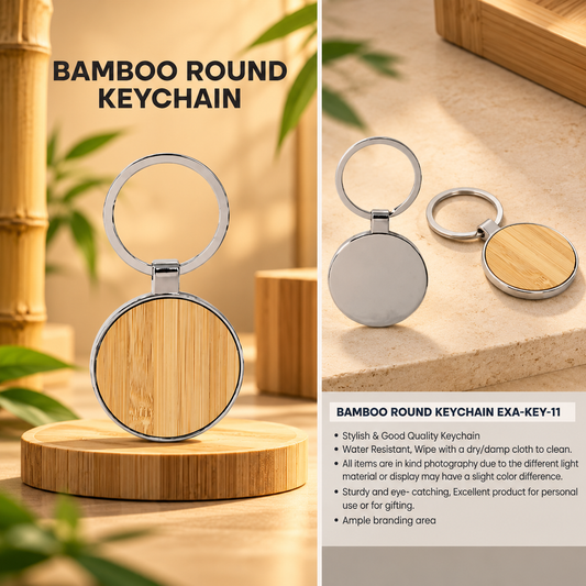 BAMBOO ROUND KEYCHAIN | KEYCHAIN | EXA-KEY-11
