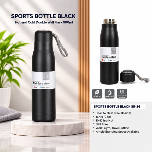 Bottle | Sports Bottle Black | EXA-36