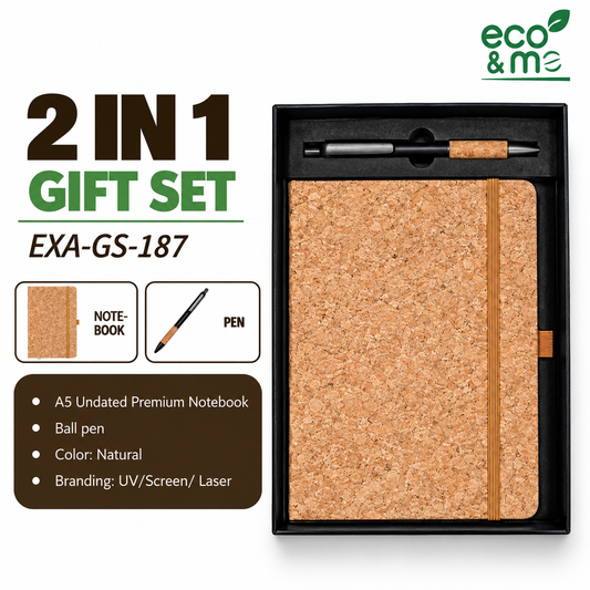 2 in 1 Bamboo Set | Notebook & Pen | EXA-GS-187