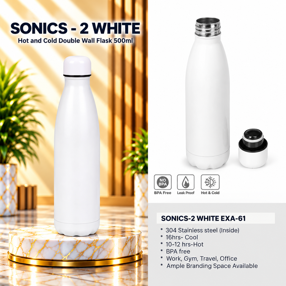 Bottle | Sonics-2 White | EXA-61