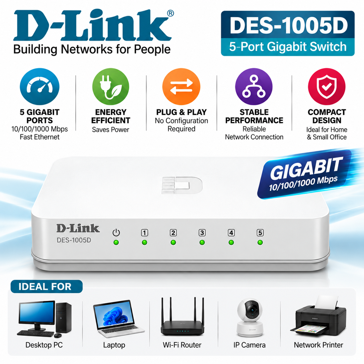 D-Link 5 port Giga Switch
