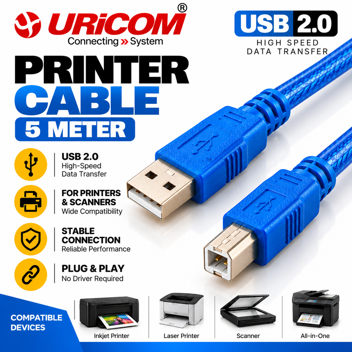URiCOM Printer Cable 5m