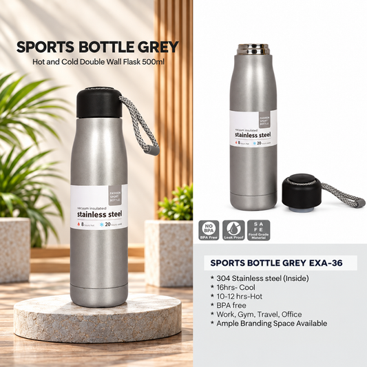 Bottle | Sports Bottle Grey | EXA-36