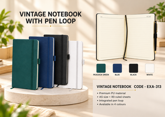 Notebooks | VINTAGE NOTEBOOK WITH PEN LOOP  | EXA-313