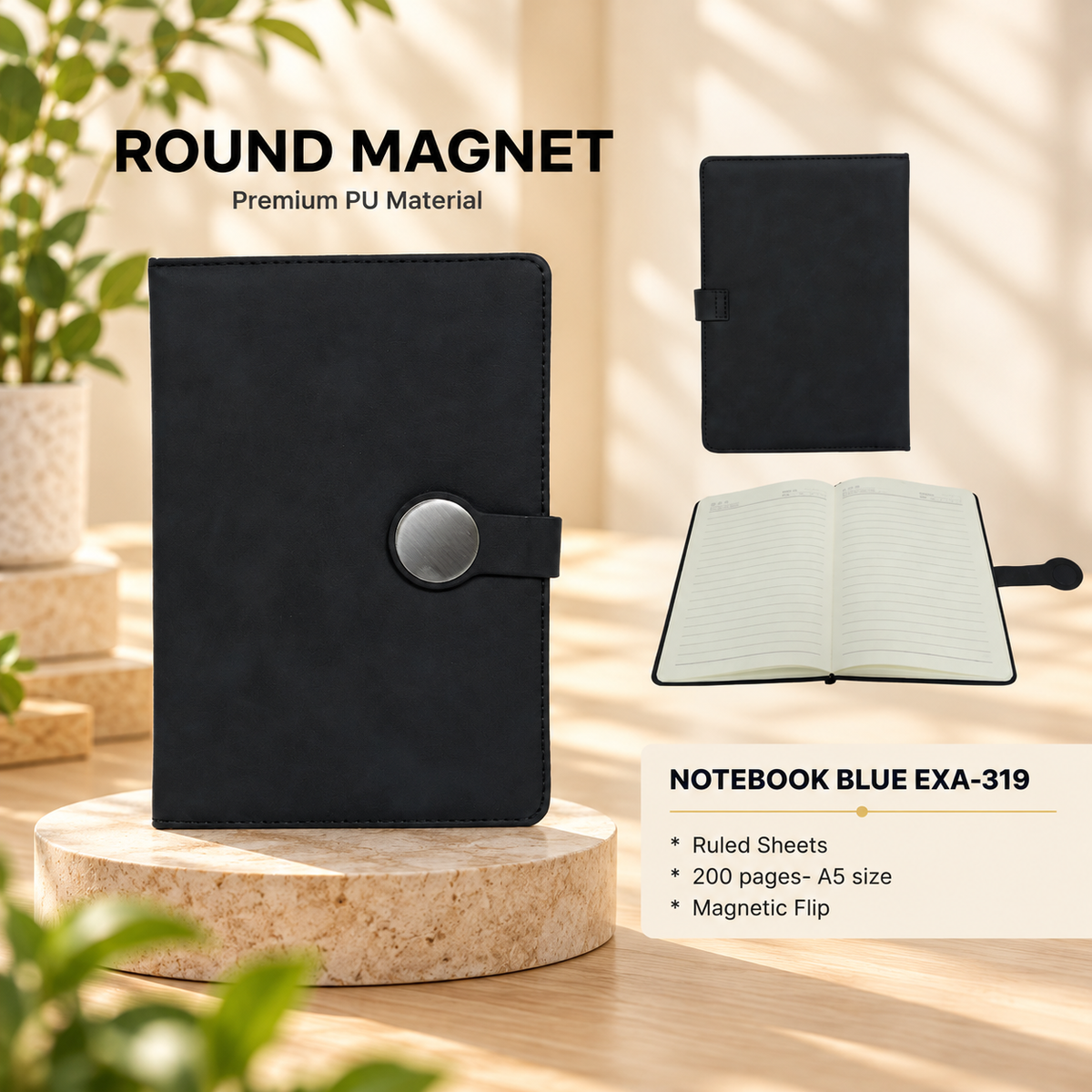 Notebooks | Round Magnet Notebook | EXA-319