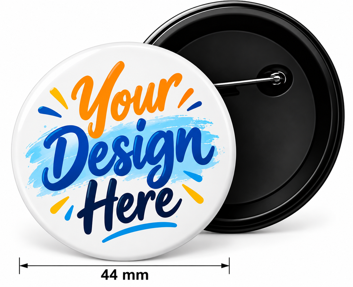 Butten Badge Round | Back Side Pin | 44 MM