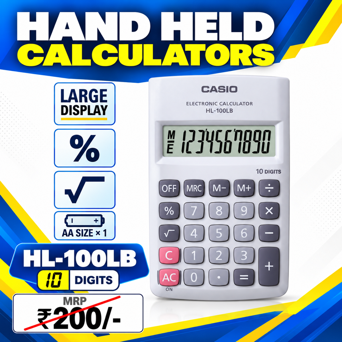 CASIO Calculator | HL-100LB (10 Digits) | Hand Held