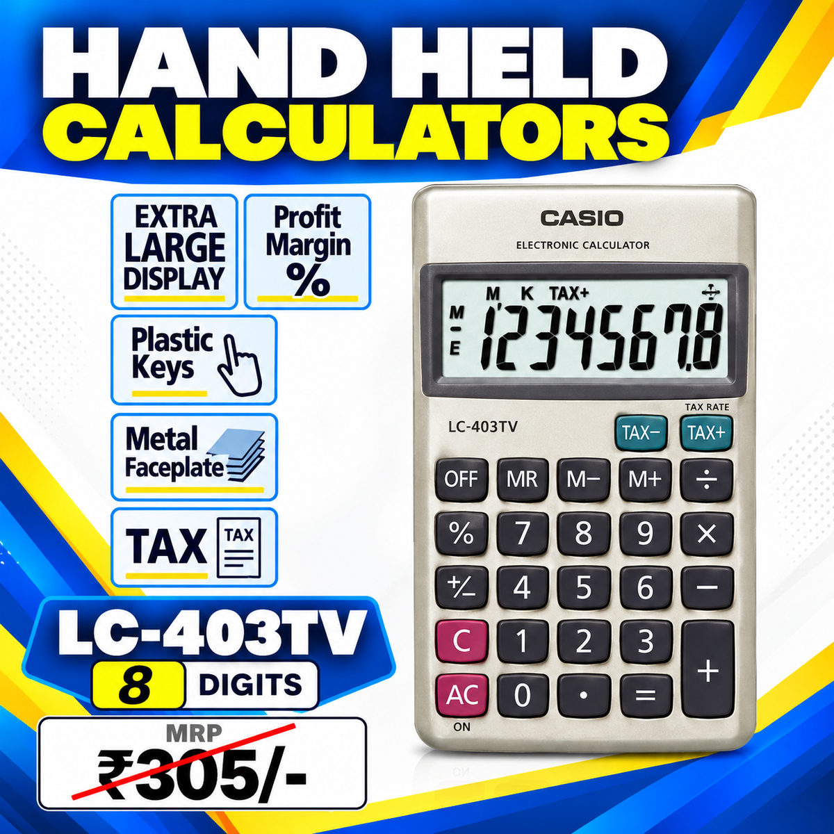 CASIO Calculator | LC-403TV (8 Digits) | Hand Held