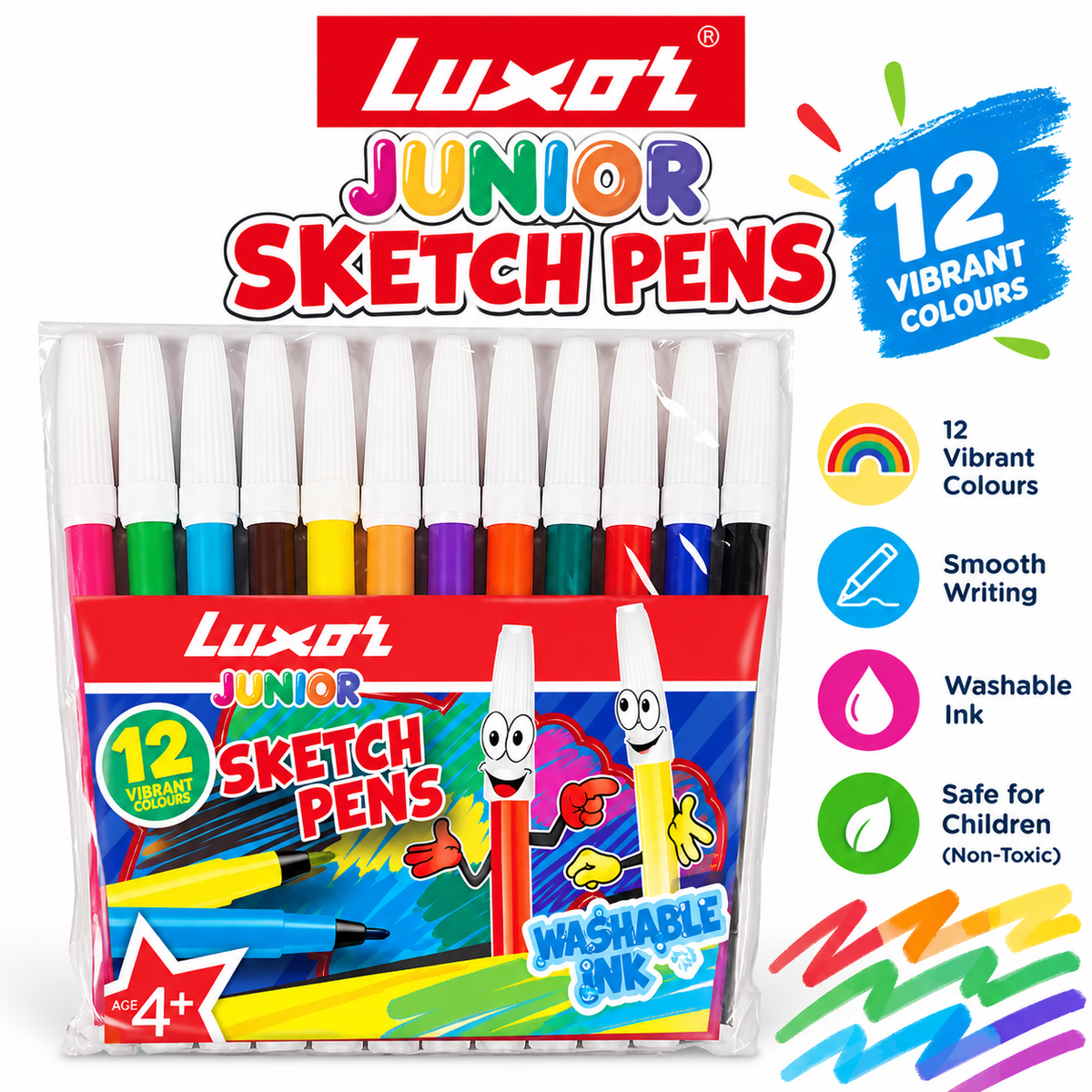 Luxor Sketch Pens 12 colors small