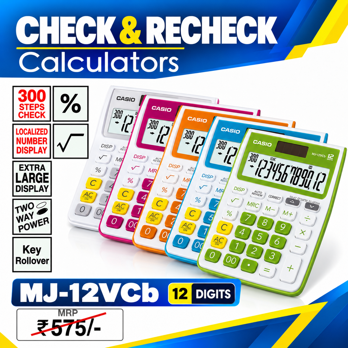 CASIO Calculator | MJ-12VCb (12 Digits) | Check & Correct Calculators