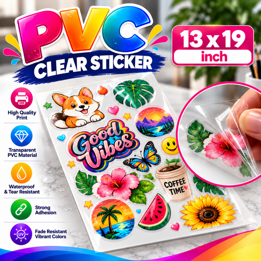 PVC Clear Sticker 13x19