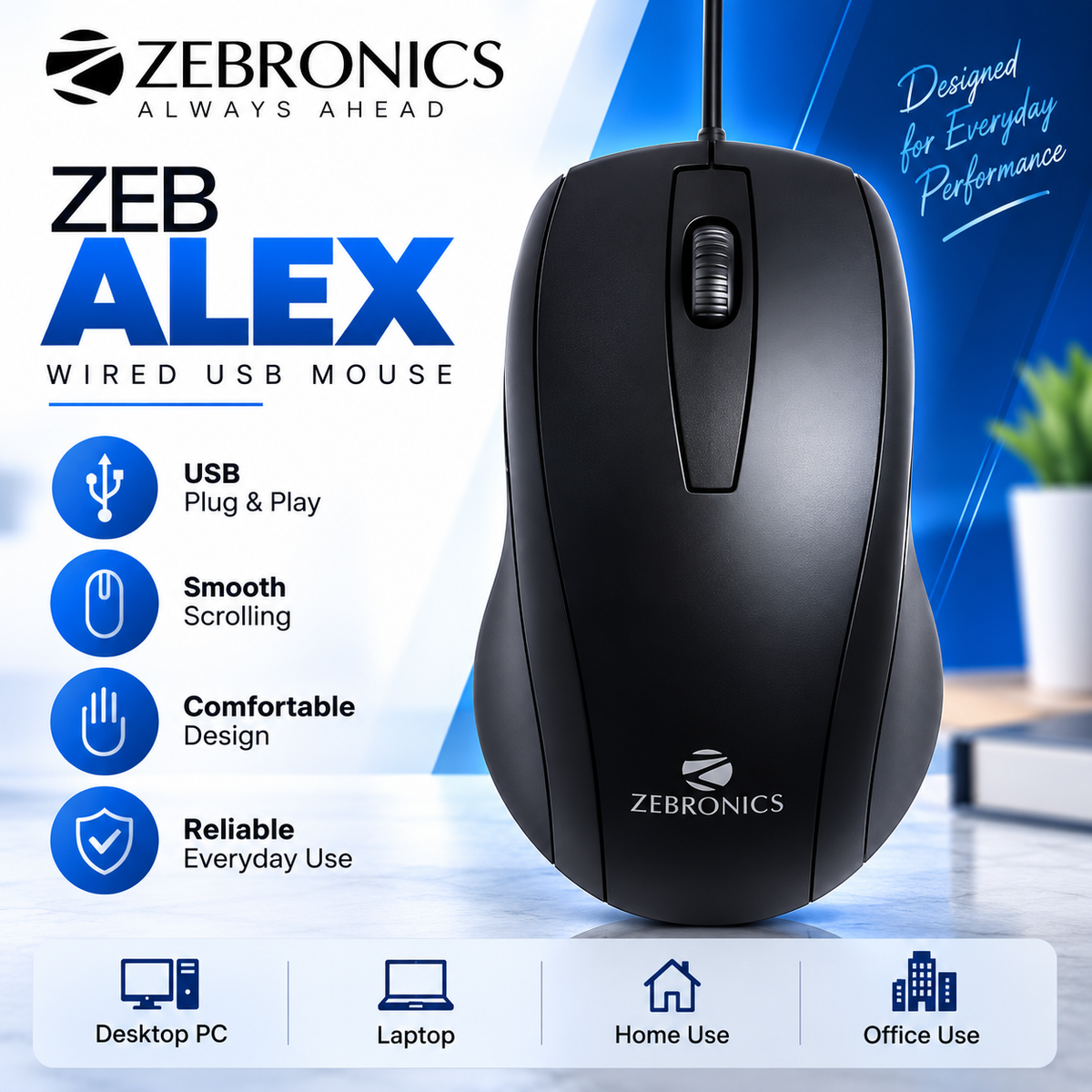 Zebronics USB Mouse - Zeb Alex