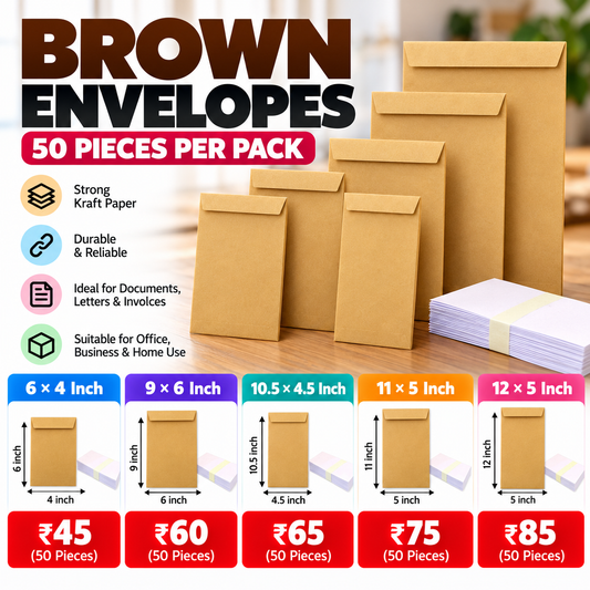 Brown envelopes - 50 piece