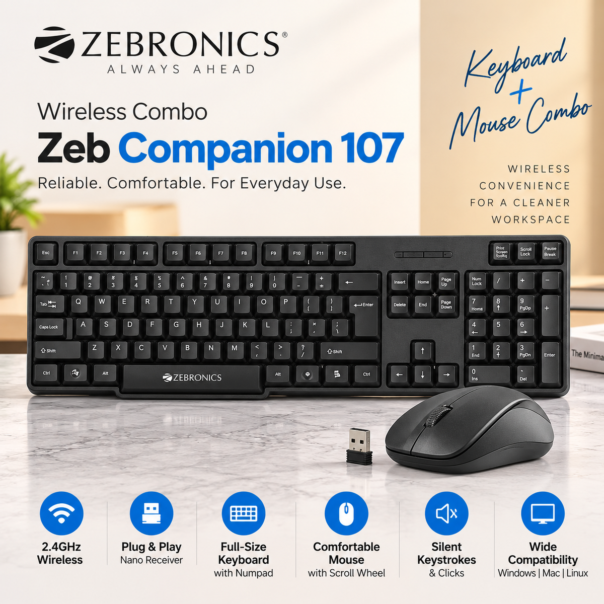 Zebronics Wireless Combo - Zeb Companion 107
