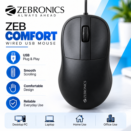 Zebronics USB Mouse - Zeb Comfort
