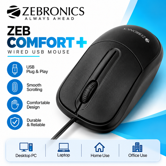 Zebronics USB Mouse - Zeb Comfort +