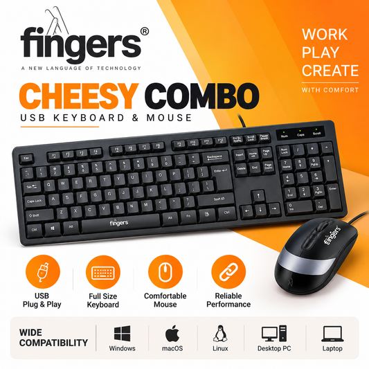 fingers USB Keyboard & Mouse cheesy Combo
