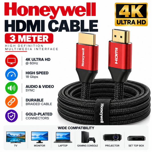 Honeywell HDMI Cable 2.1 with Ethernet, 3mtr