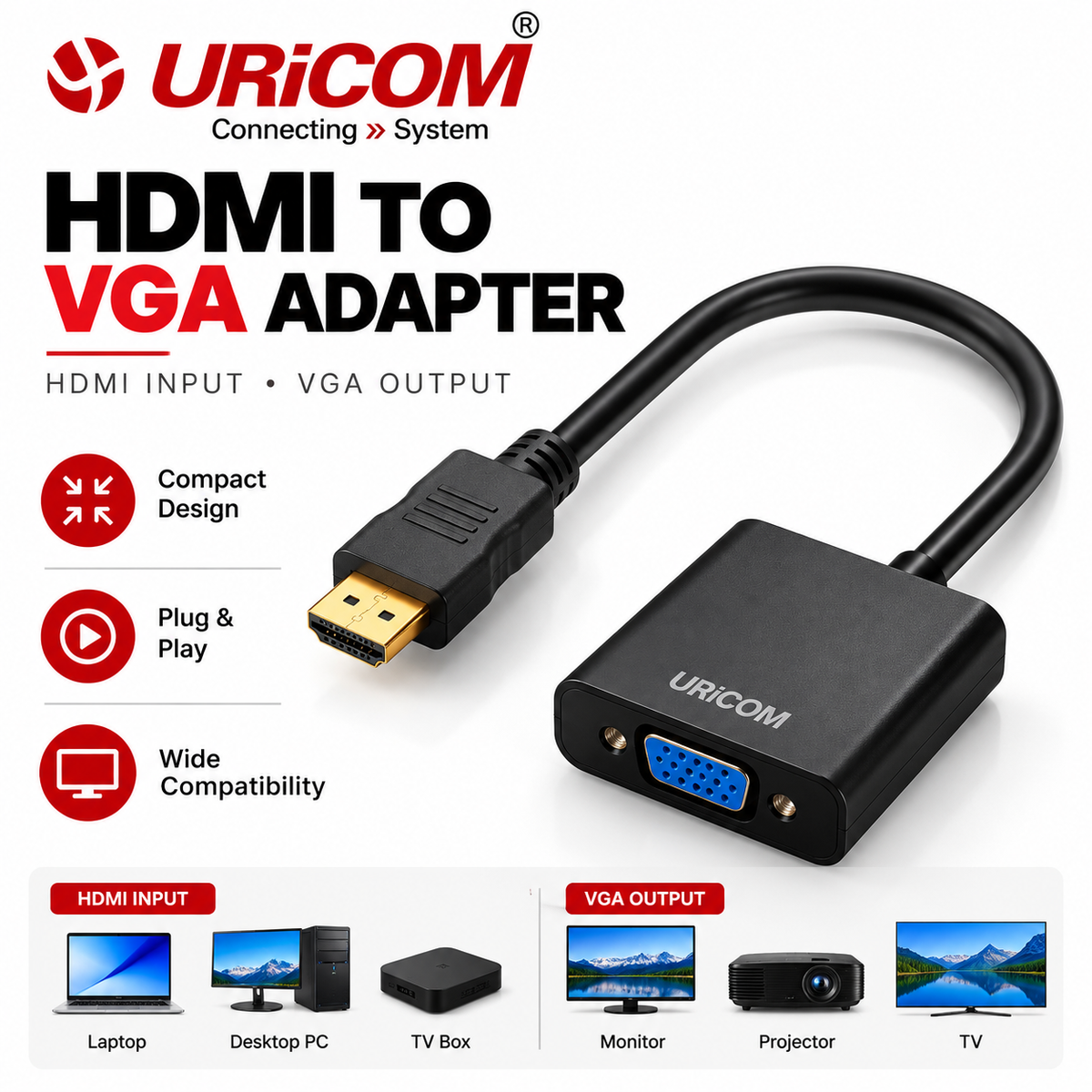 URiCOM HDMI to VGA Adapter