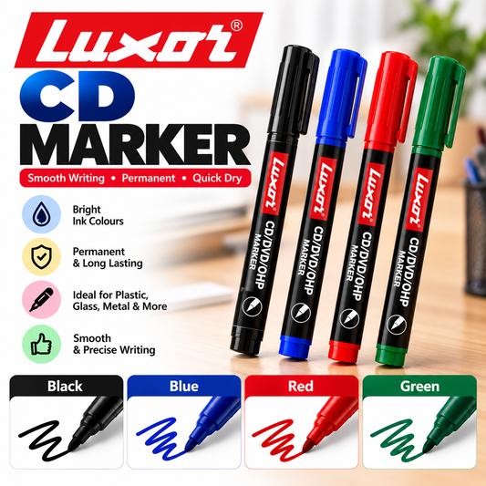 Luxar CD marker pen - Black, Blue, Green, Red