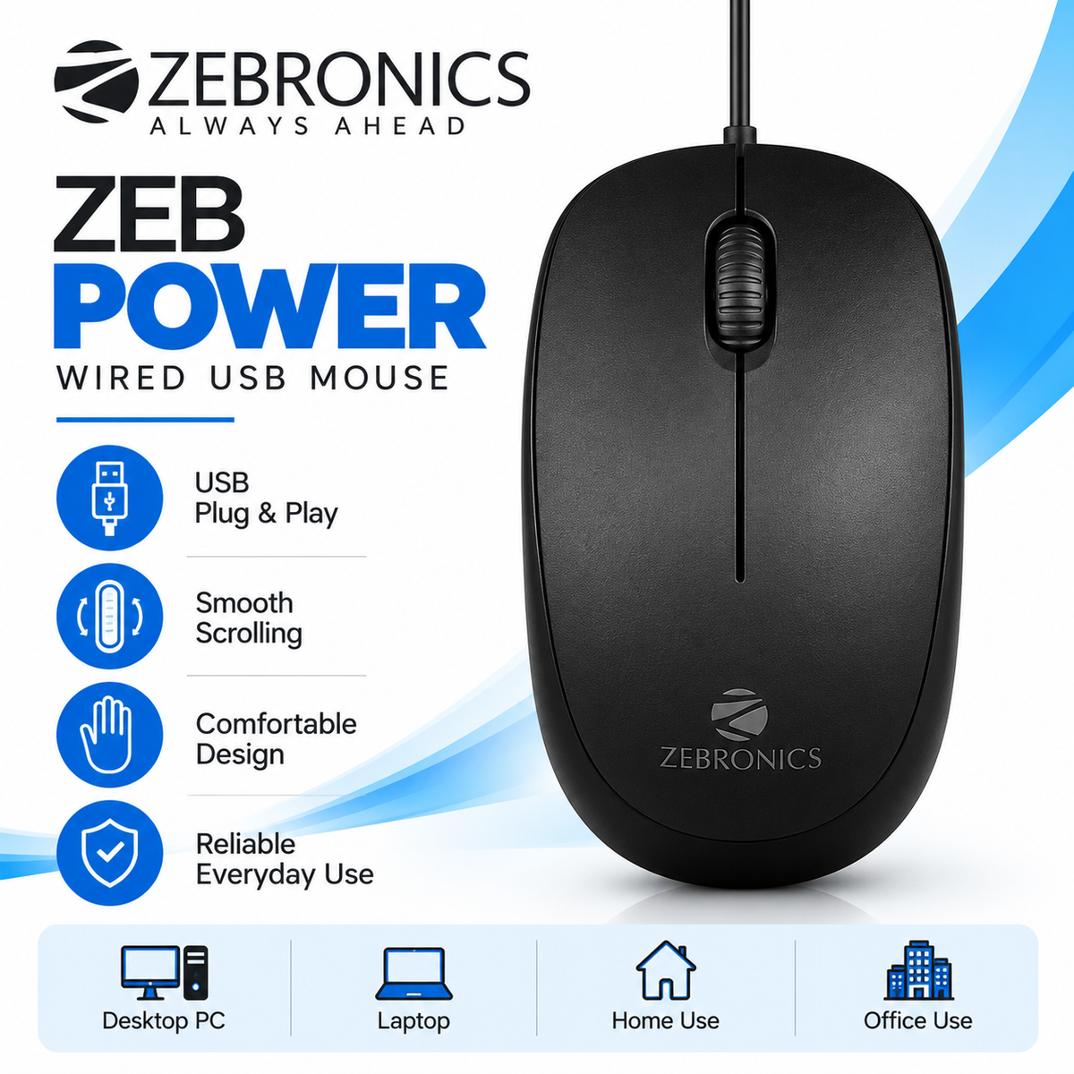 Zebronics USB Mouse - Zeb Power