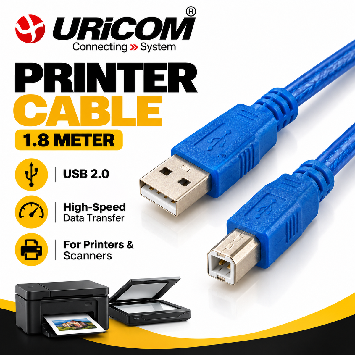 URiCOM Printer Cable 1.8 m