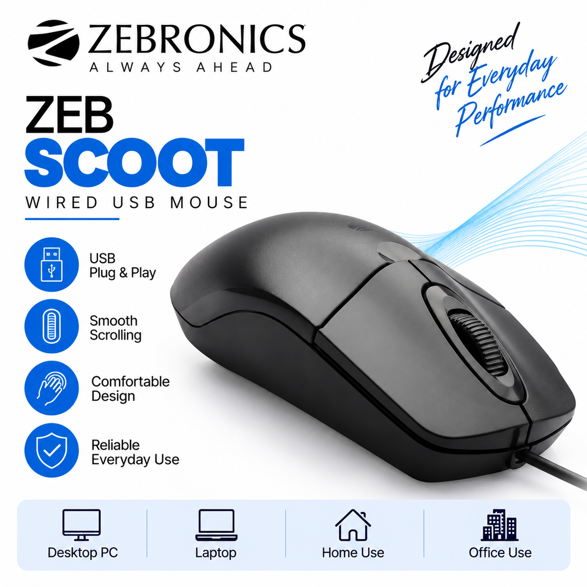 Zebronics USB Mouse - Zeb Scoot