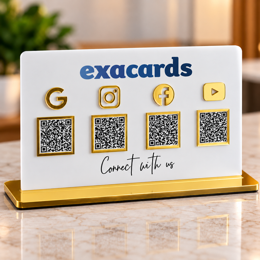 Customized Review Stand | NFC Feature | 5mm Acrylic | Upto 4 QR Codes